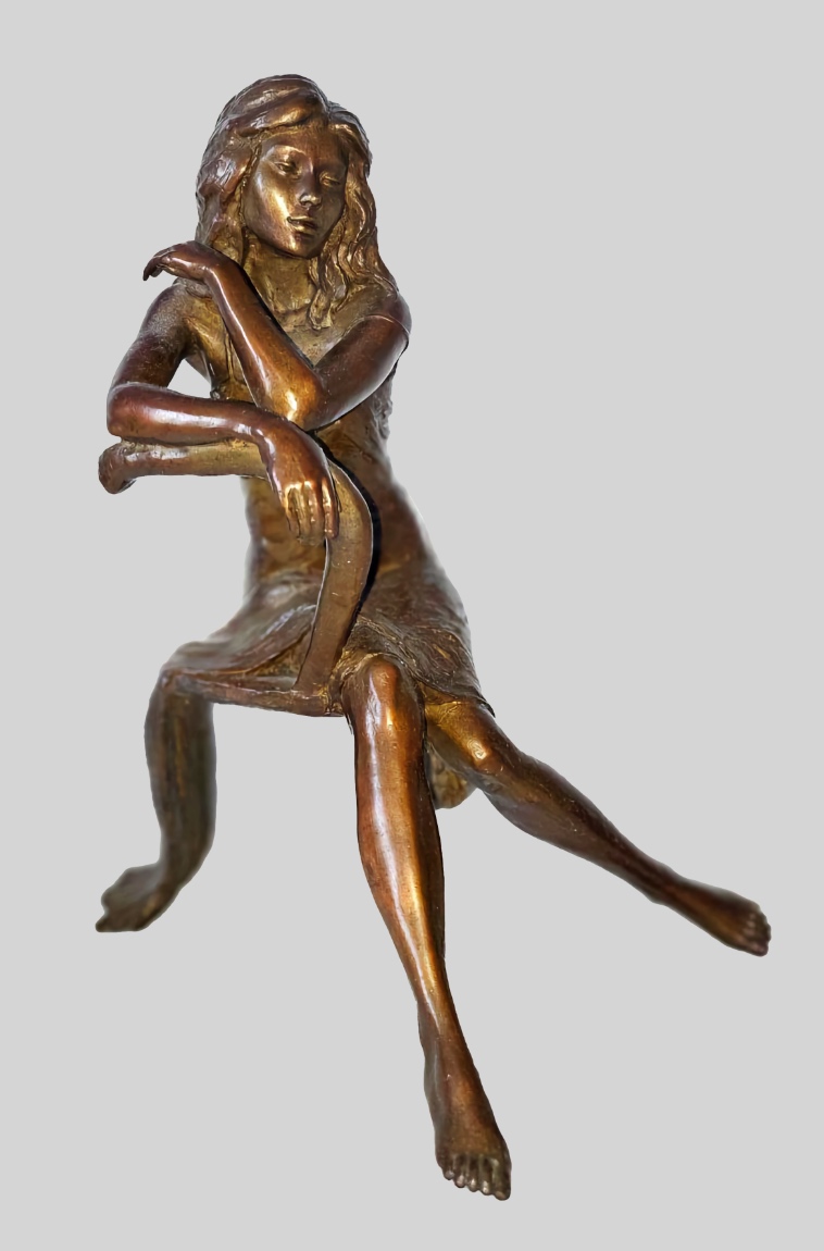 Natalya Bronzova | Bronze works, true ELITE art: Girl dreaming on chair