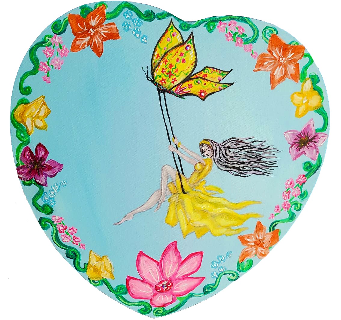 Yellow butterfly (heart)