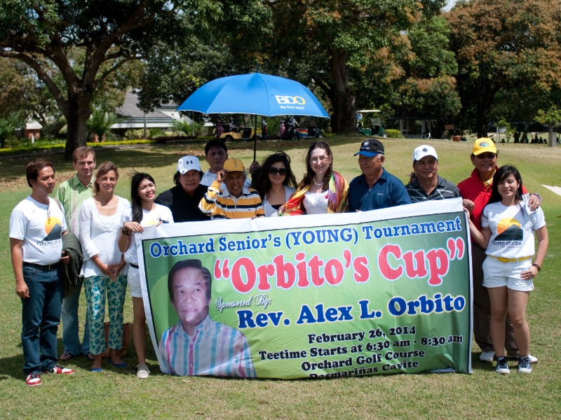 Natalya Bronzova with Alex Orbito at the Orchard Golf & Country Club, Manila, Philippines