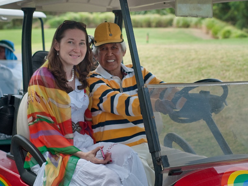 Natalya Bronzova with Alex Orbito at the Orchard Golf & Country Club, Manila, Philippines