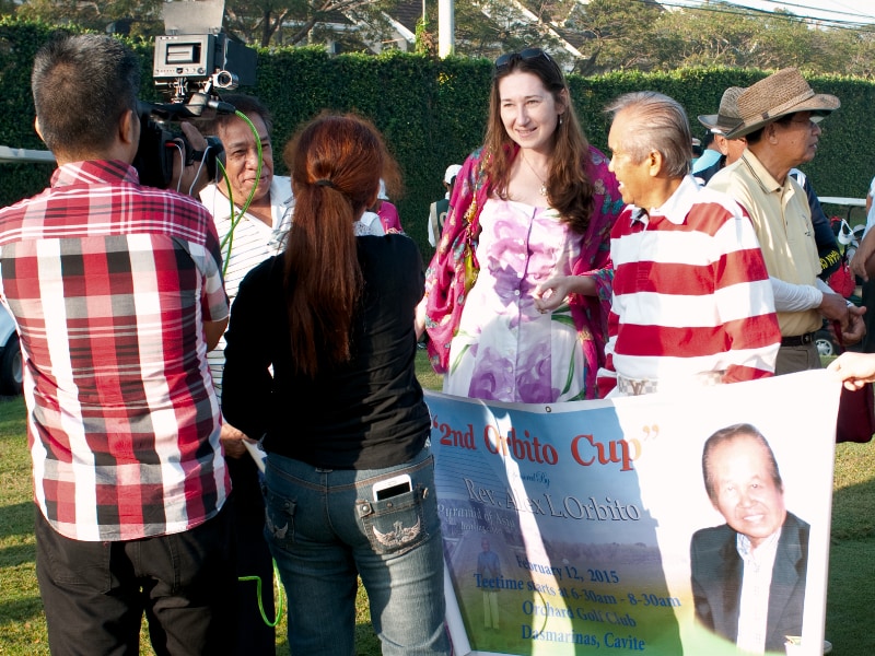Natalya Bronzova with Alex Orbito at the Orchard Golf & Country Club, Manila, Philippines