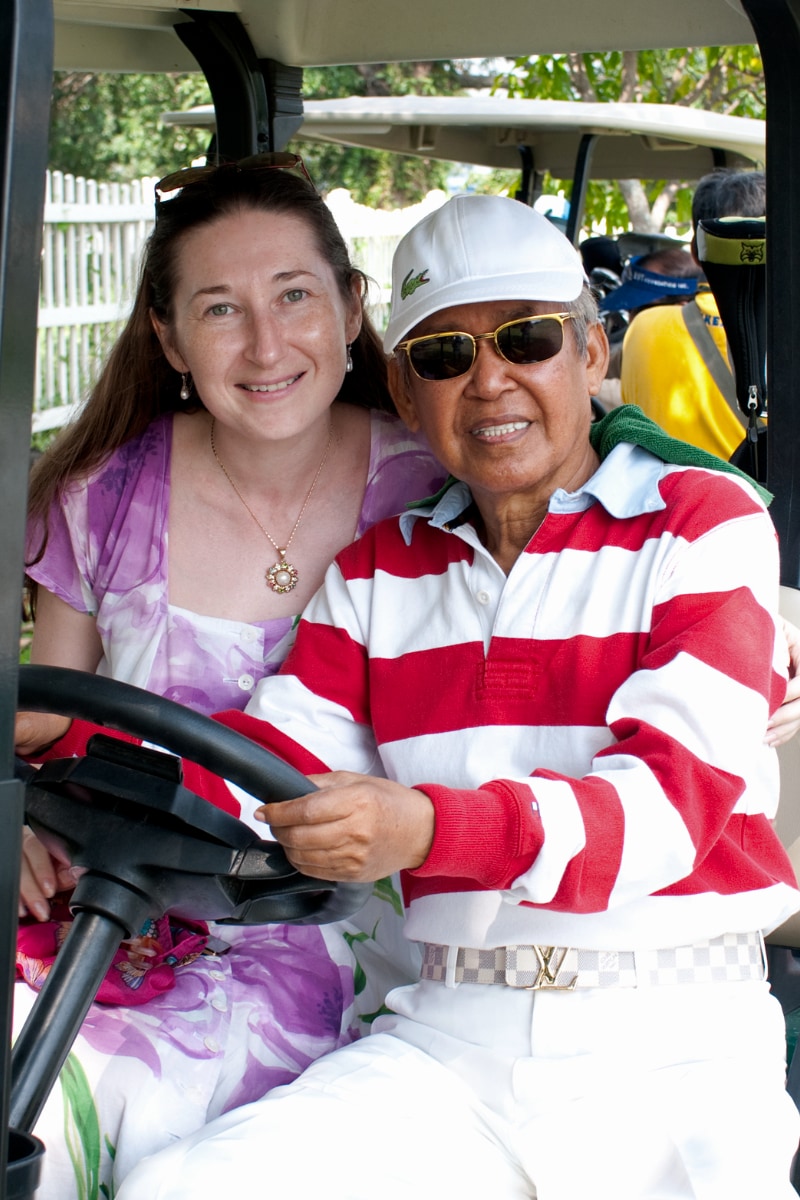 Natalya Bronzova with Alex Orbito at the Orchard Golf & Country Club, Manila, Philippines