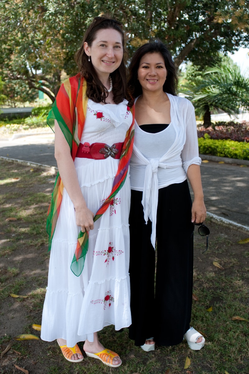 Natalya Bronzova with Alex Orbito at the Orchard Golf & Country Club, Manila, Philippines