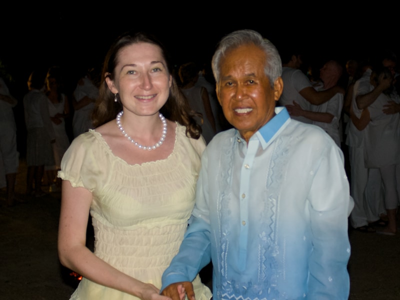 Natalya Bronzova with Alex Orbito at the Pyramid of Asia, Urdaneta, Pagansinan, Philippines