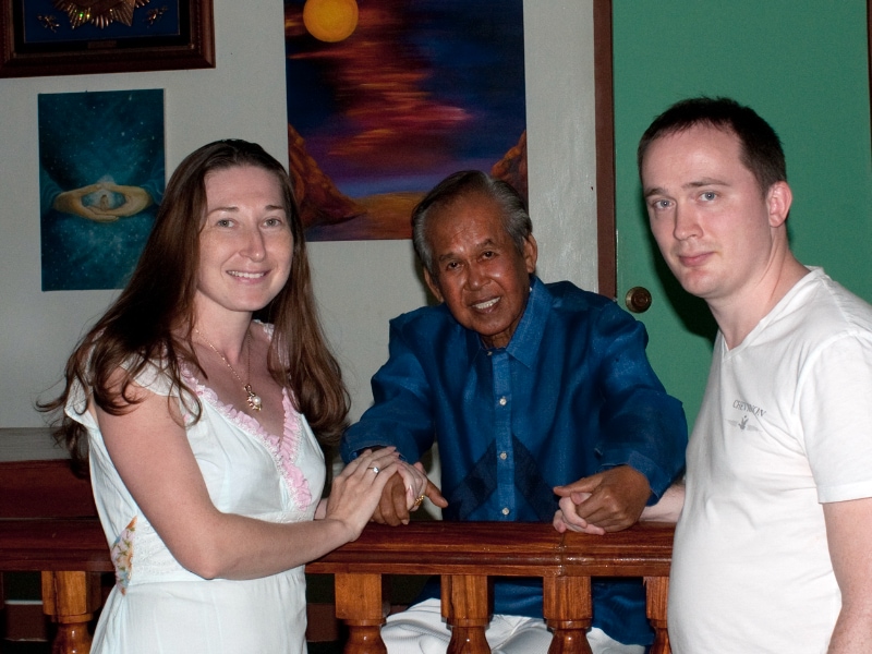 Natalya Bronzova with Alex Orbito at the Pyramid of Asia, Urdaneta, Pagansinan, Philippines