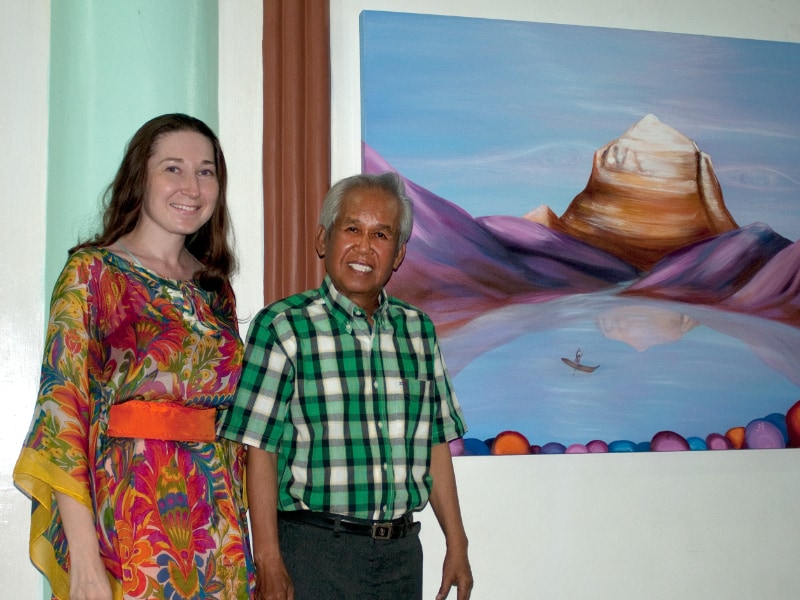 Natalya Bronzova with Alex Orbito at the Pyramid of Asia, Urdaneta, Pagansinan, Philippines