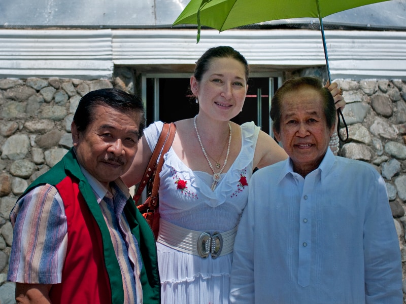 Natalya Bronzova with Alex Orbito at the Pyramid of Asia, Urdaneta, Pagansinan, Philippines