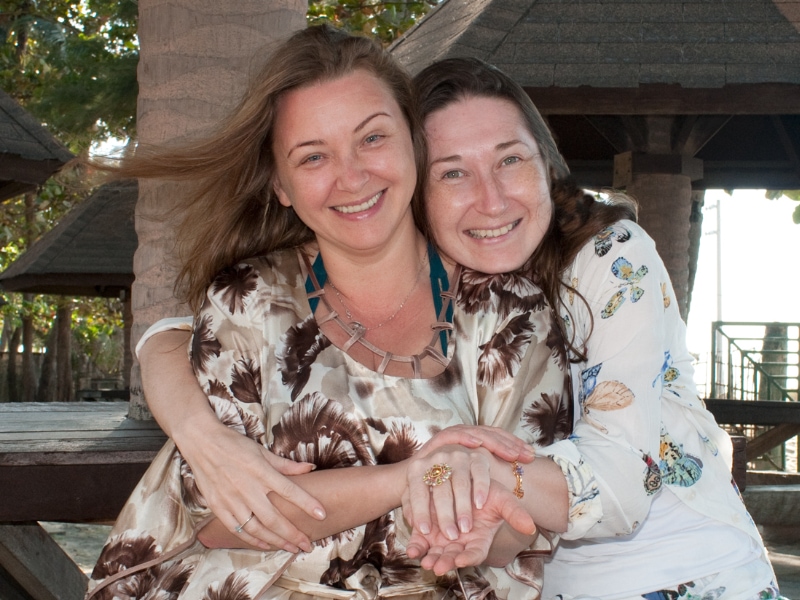 Natalya Bronzova with Alex Orbito at the Pyramid of Asia, Urdaneta, Pagansinan, Philippines