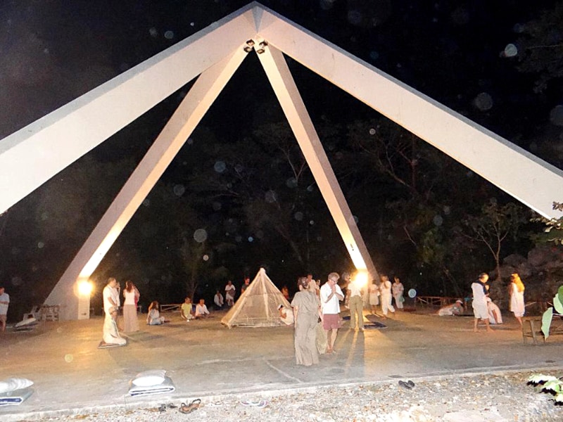 Natalya Bronzova with Alex Orbito at the Pyramid for Light, Alominos City, Pagansinan, Philippines