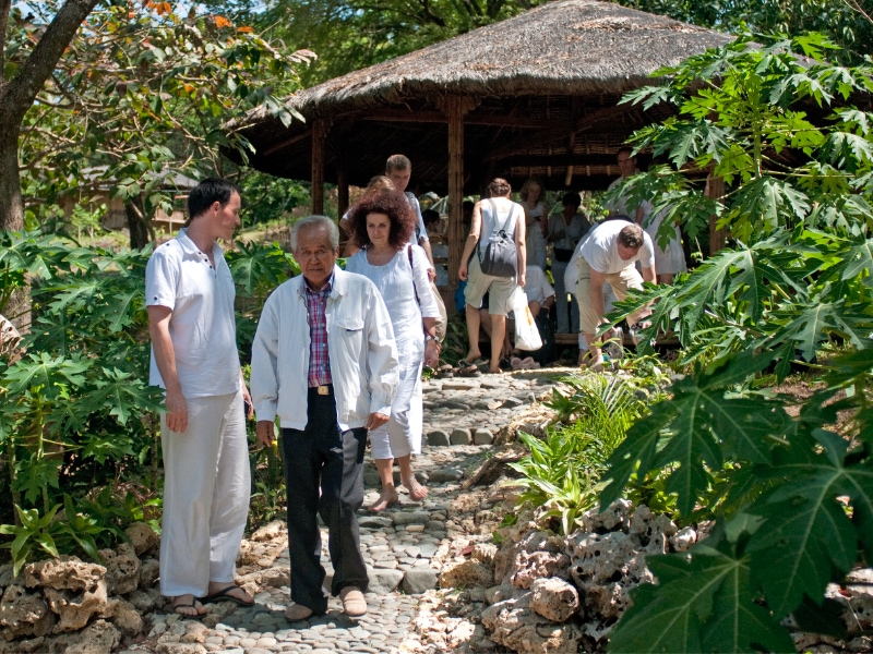 Natalya Bronzova with Alex Orbito at the Pyramid for Light, Alominos City, Pagansinan, Philippines