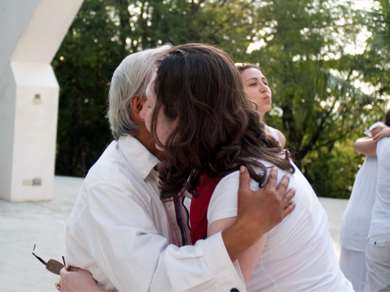 Natalya Bronzova with Alex Orbito at the Pyramid for Light, Alominos City, Pagansinan, Philippines