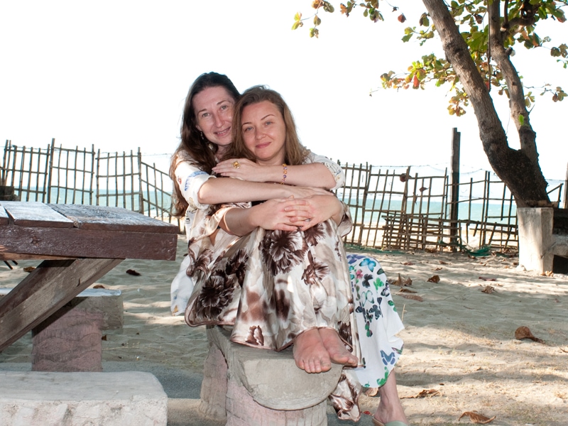 Natalya Bronzova with Alex Orbito at the Pyramid for Light, Alominos City, Pagansinan, Philippines