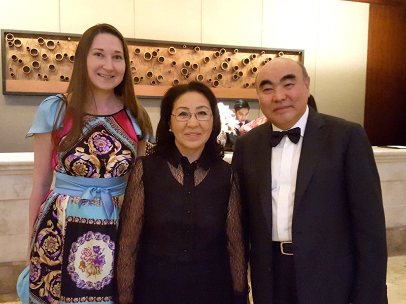 Natalya Bronzova with President of Kirkizstan Ascar Akayev and his wife Mairam
