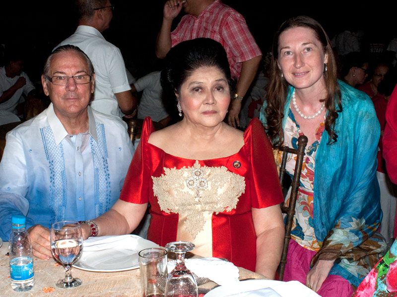 Imelda Marcos, Andre Beriault and Natalya Bronzova at Madam's anniversary dinner