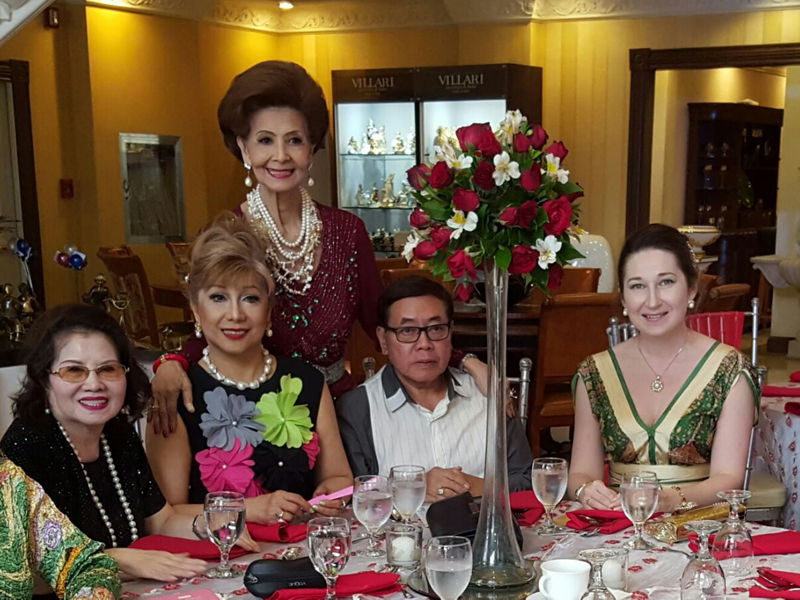 Natalya Bronzova, Corie Quirino and Victor Garcia at Lolita Escobar Mirpuri birthday celebratiion