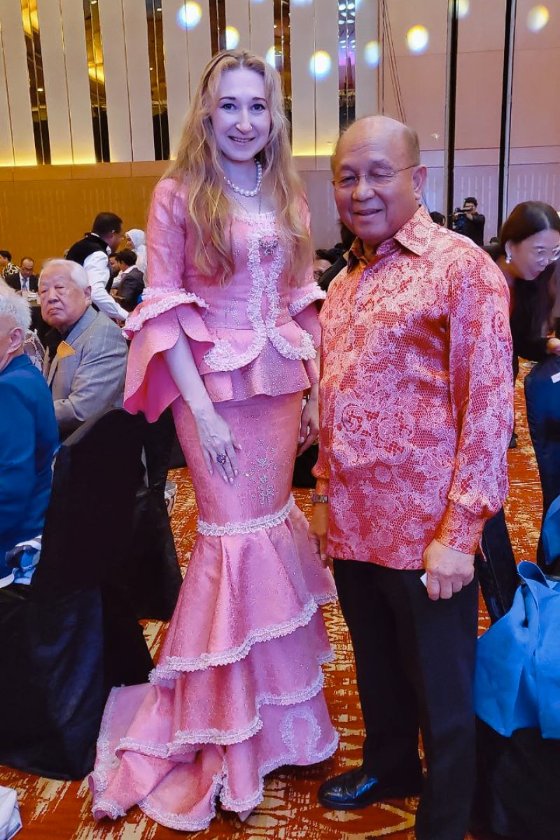Natalya with AM Bank owner Tan Sri Azman Hashim