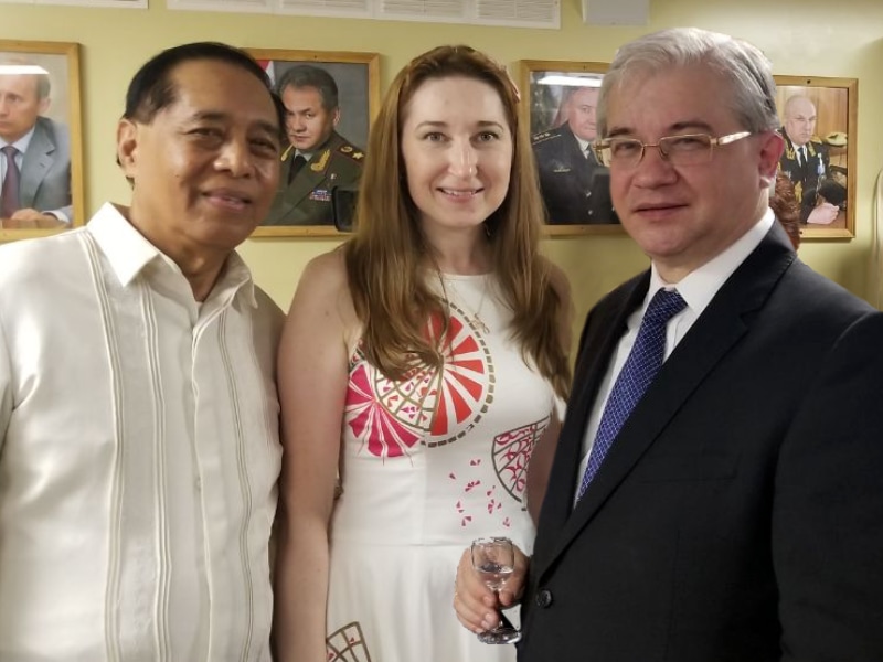 Natalya with Atty Edwin D.Bael (Pres Adviser) & Amb. Igor Khovaev at Admiral Tributz reception