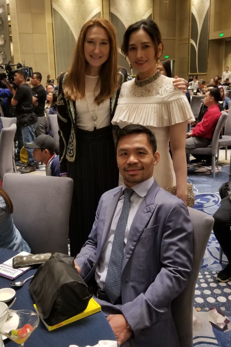 Natalya, Kathy Mass and Senator Manny Paquao (boxer)